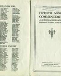 Altoona High School Commencement Program 1926