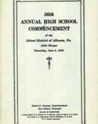 Altoona High School Commencement Program 1933
