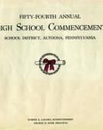Altoona High School Commencement Program 1930