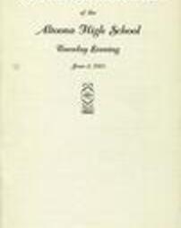 Altoona High School Commencement Program 1925