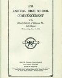 Altoona High School Commencement Program 1934