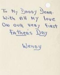 Card from Bobby and Wendy Johnston to Warren [Letter 39]