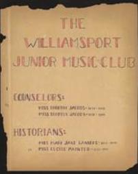 Williamsport Junior Music Club Scrapbook, Part 1: 1938-1948a