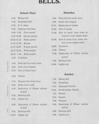 Bell Schedule - 1912-1913